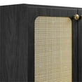 thumbnail image 4 of Pemberly Row 24" Wood & Rattan Bathroom Vanity Cabinet in Black, 4 of 10