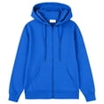 thumbnail image 2 of Hsovts Mens Zip Up Hoodie, Solid Color Fleece Jacket Casual Sweatshirt | Soft Brushed Fleece, Full-Zip Front With A Classic Hood. Ribbed Cuffs And Hem, Split Kangaroo Pocket. Relaxed Fit. Blue 2xL, 2 of 5