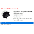 thumbnail image 2 of Blower Motor - Compatible with 2008 - 2012 Honda Accord 2009 2010 2011, 2 of 2