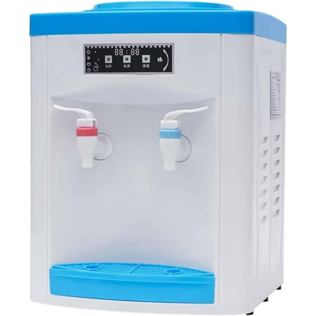 Top Loading Countertop Water Cooler Dispenser Hot/Cold/Water Dispenser Electric Water Cooler Dispenser 110V Water Dispenser Countertop Holds 5 Gal Bottles for Home/Office/Dormitory Use(White/Blue)