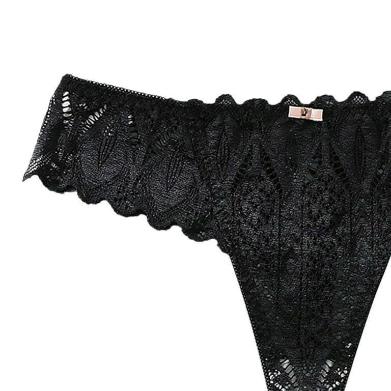 Aayomet Women Underpants Briefs Underwear Hollow Lace-up Crochet Out Panties  Panty Lace For Women Women's Panties,Black One Size 