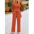 thumbnail image 4 of Conjunto de Dos Piezas para Mujer PRETTYGARDEN Top Corto y Pantalones de Pierna Ancha, 4 of 8
