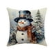 thumbnail image 2 of CaiYueKe Christmas Snowman Pillow Cover, Linen Cushion Case with Holiday Print, Soft Decorative Sofa Bed Pillowcase for Winter Home Decor, Festive Holiday Living Room Accessory, 2 of 7