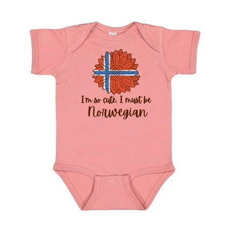 

Inktastic I m So Cute I Must be Norwegian Sunflower Gift Baby Boy or Baby Girl Bodysuit