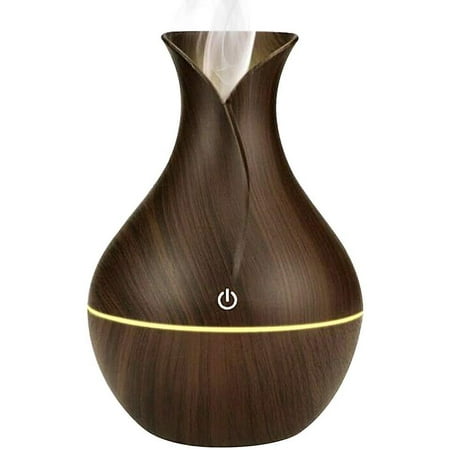 

Portable 130ml Car Humidifier - USB Wood Grain Ultrasonic Cool Mist Humidifier with 7 Color Night Light