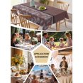 thumbnail image 5 of Boho Red Brown Flower Table Cloth, Waterproof Tablecloth for Square Tables, Abstract Bohemia Pesley Floral Reusable Washable Fabric Table Cover for Restaurant Kitchen Dining Tables 60"x60", 5 of 9