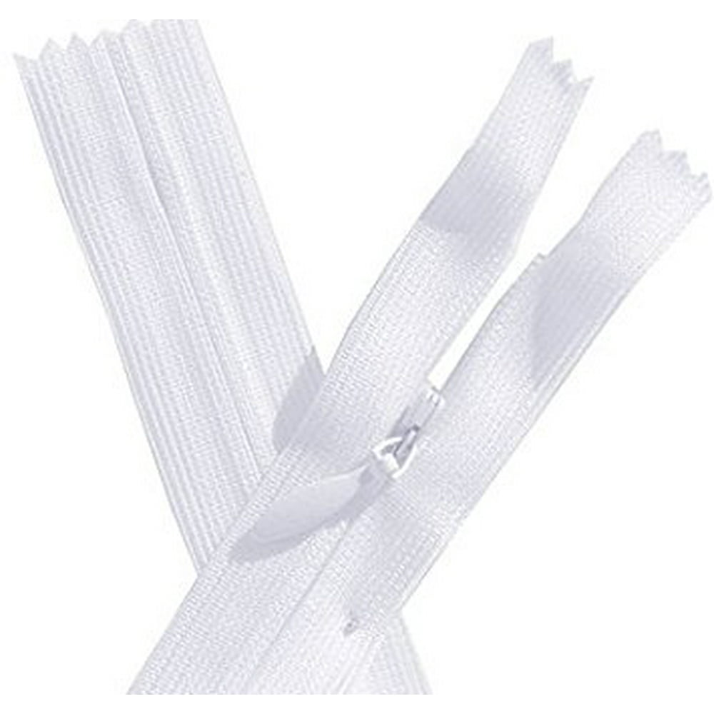 Unique Invisible YKK Conceal Invisible Beulon (2 Zippers/pack) (16 Inch, White)