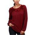 thumbnail image 1 of Lucky Brand Blusa tipo túnica en contraste para mujer, Púrpura, Grande Lucky Brand Sayo, 1 of 2