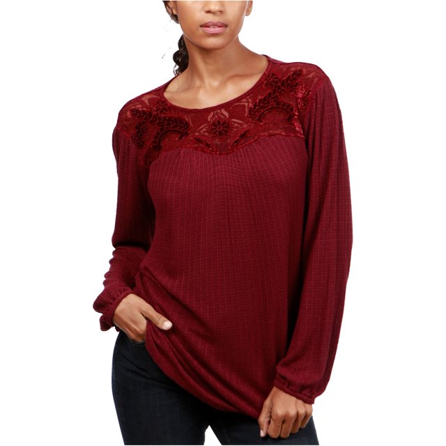Lucky Brand Blusa tipo túnica en contraste para mujer, Púrpura, Grande Lucky Brand Sayo