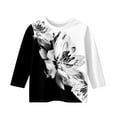 CCRFTGI Fall 3/4 Sleeve Shirts for Girls Size 10-12 Black Girls Tops