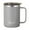 Grey, variant on Black Double Layer Stainless Steel Water Cup With Push Lid Insulated Leakproof Design 500Ml For Office