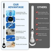 Purevigil Electric Spin Scrub - Cordless Bathroom Shower Scrubber with 7 Replaceable Brush Heads, 2 Speeds