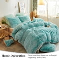 XeGe Super Shaggy Faux Fur 20x54 Body Pillow Cover Soft, Fluffy, Ombre Aqua