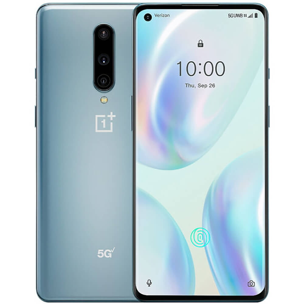 OnePlus 8 5G UW IN2019 128GB/8GB RAM Verizon unlocked 6.55 in Smartphone - Polar Silver