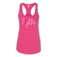 thumbnail image 2 of Wild Bobby, Fighter Breast Cancer Survivor, Breast Cancer Awareness, Women Racerback Tank Top, Raspberry, X-Large, 2 of 4