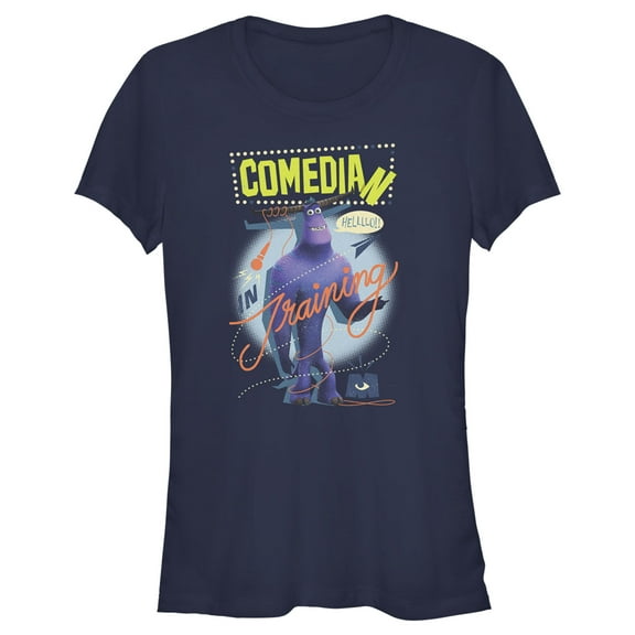 Junior's Monsters at Work Tylor the Comedian in Training Graphic Tee Navy Blue Small