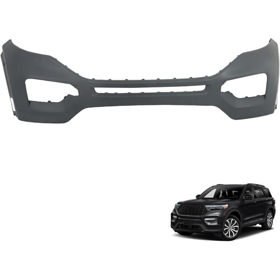 OTTULUR Front Bumper Cover W/O Park Sensor Holes Black Replacement for 2020 2021 Explore