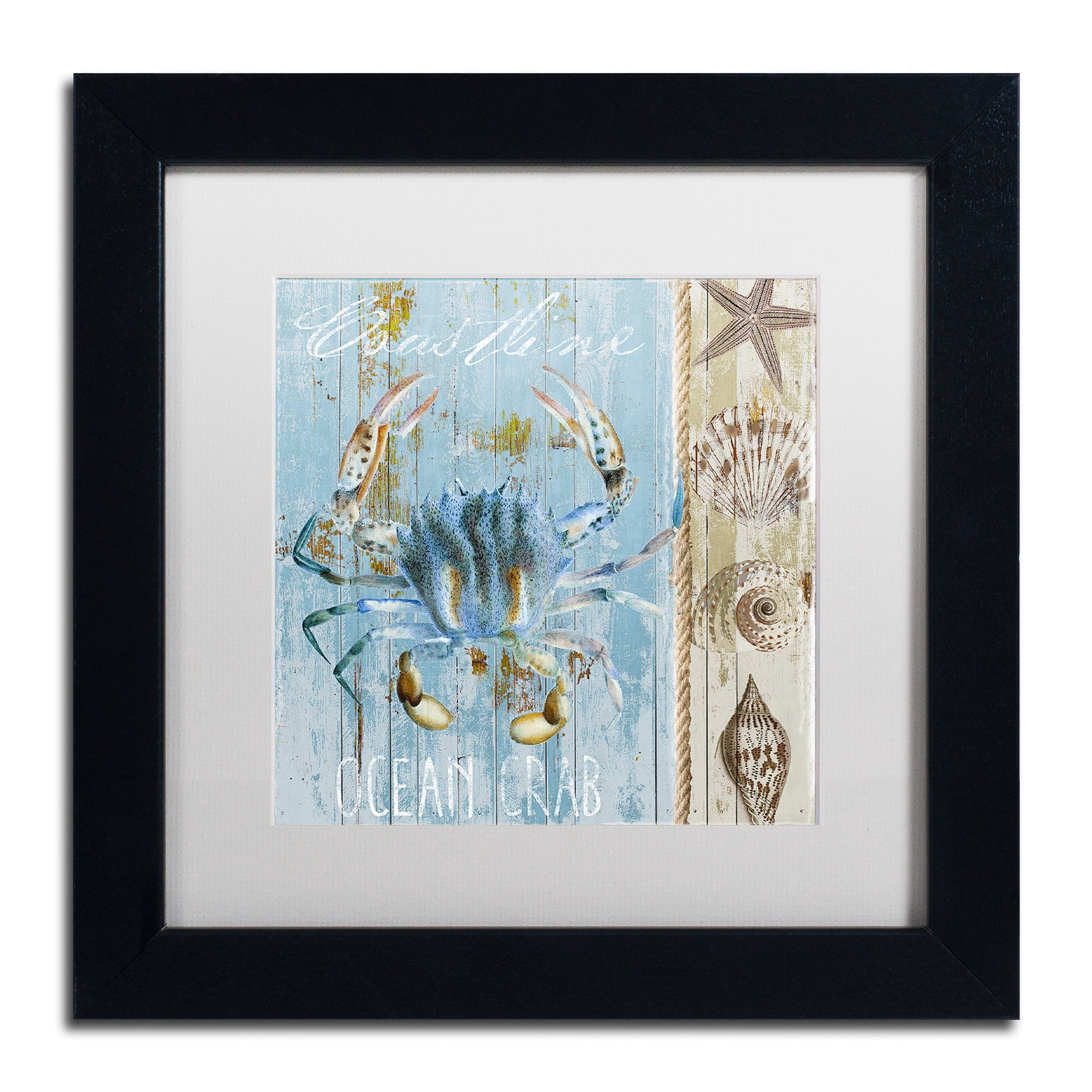 "Blue Crab II" Canvas Art by Color Bakery, White Matte, Black Frame
