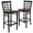 Mahogany Wood Seat/Black Metal Frame, variant on Flash Furniture 2 Pk. HERCULES Series Black Window Back Metal Restaurant Barstool - Mahogany Wood Seat