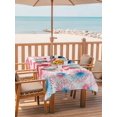 thumbnail image 2 of Outdoor Tablecloth with Umbrella Hole for Patio/Picnic/Party/Camping, Patriotic 250 Waterproof Table Cloth Rectangle Table Cover Washable, American Flag 4th of July Fireworks Blue Red (52"x 70"), 2 of 9