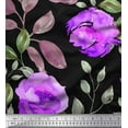 thumbnail image 1 of Soimoi Poly Georgette Fabric Flower & Leaves Watercolor Printed Craft Fabric by the Yard 42 Inch Wide, 1 of 3