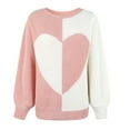 thumbnail image 5 of IROINNID Reduced Womens Sweater Round Neckline Pullover Sweater Color Block Leisure Mid-Length Long Sleeve Love Sweater Top, 5 of 8