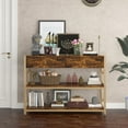 thumbnail image 5 of Rustic Console Table for Entryway, Sofa Table with Shelves and Drawer, Long Behind Couch Table, 5 of 6