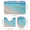 thumbnail image 3 of Shower Curtain Set 4 Piece include Shower Curtain and Rugs and Non Slip U Shaped Toilet Rugs Luxury Bathroom Decor Beautiful Beach, 3 of 5