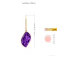 thumbnail image 3 of ANGARA Natural Bezel-Set Leaf-Shaped 11 ct Amethyst Dangle Earrings in 14K Yellow Gold for Women (Size-15x9mm) | February Birthstone, Anniversary, Jewelry Gift for Women | Natural Amethyst Earrings, 3 of 8