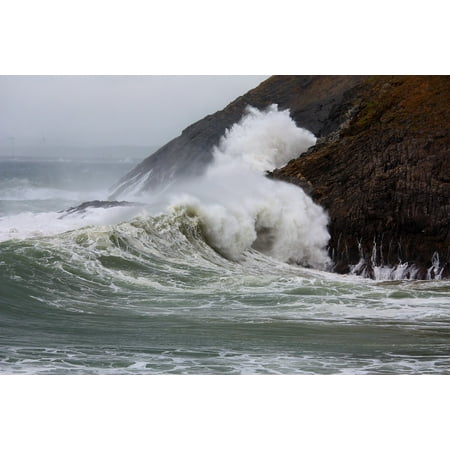 Seaside Rocks - LAMINATED POSTER Atlantic Sea Ocean Seaside Energy Rock Waves Poster 24x16 Adhesive Decal