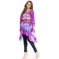 thumbnail image 3 of Sakkas Adalwin Second TieDye Desert Sun Circle Ponch Tunic Top Blouse W/Embroidery - 39-Purple - One Size, 3 of 5