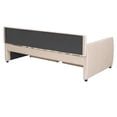 thumbnail image 6 of Twin Size Daybed with 2 Storage Drawers, Modern Sofa Platform Bed with Wood Slats Support , Soft Sofa Upholstered Daybed with Arm for Living Room, Bedroom and Dorm, Beige, 6 of 9
