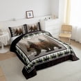 thumbnail image 3 of jejeloiu Wild Bear Silhouette Bedding Comforter Set,Rustic Plants Pine Twin Comforter Sets,Brown Pine Tree Bedding Set For Men Women,Ultra Soft Home Decor Reversible,2 Pieces, 3 of 8