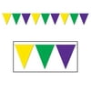 Club Pack of 12 Multi-Colored Mardi Gras Themed Outdoor Pennant Banner Hanging Party Decorations 12'