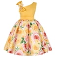 thumbnail image 7 of Elegant Girls' Rose Print Dress Evening Performance Dress, Holiday Performance Dress Princess Dress Special Occasion Dress Princess Dresses Yellow, 7 of 7
