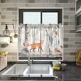 thumbnail image 7 of FREEAMG 36 Inch Length Kitchen Curtains Foxes Owls 2 Panels Half Window Sheer Curtains Rod Pocket Farmhouse Short Drapes for Bathroom Cafe Basement, 7 of 7