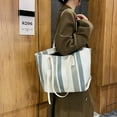 thumbnail image 4 of 2025 New Clearance Ladies Shoulder Bag Handbag Tote Vertical Stripe Casual Fashion Tote Outdoor Bag Canvas Bag, 4 of 6
