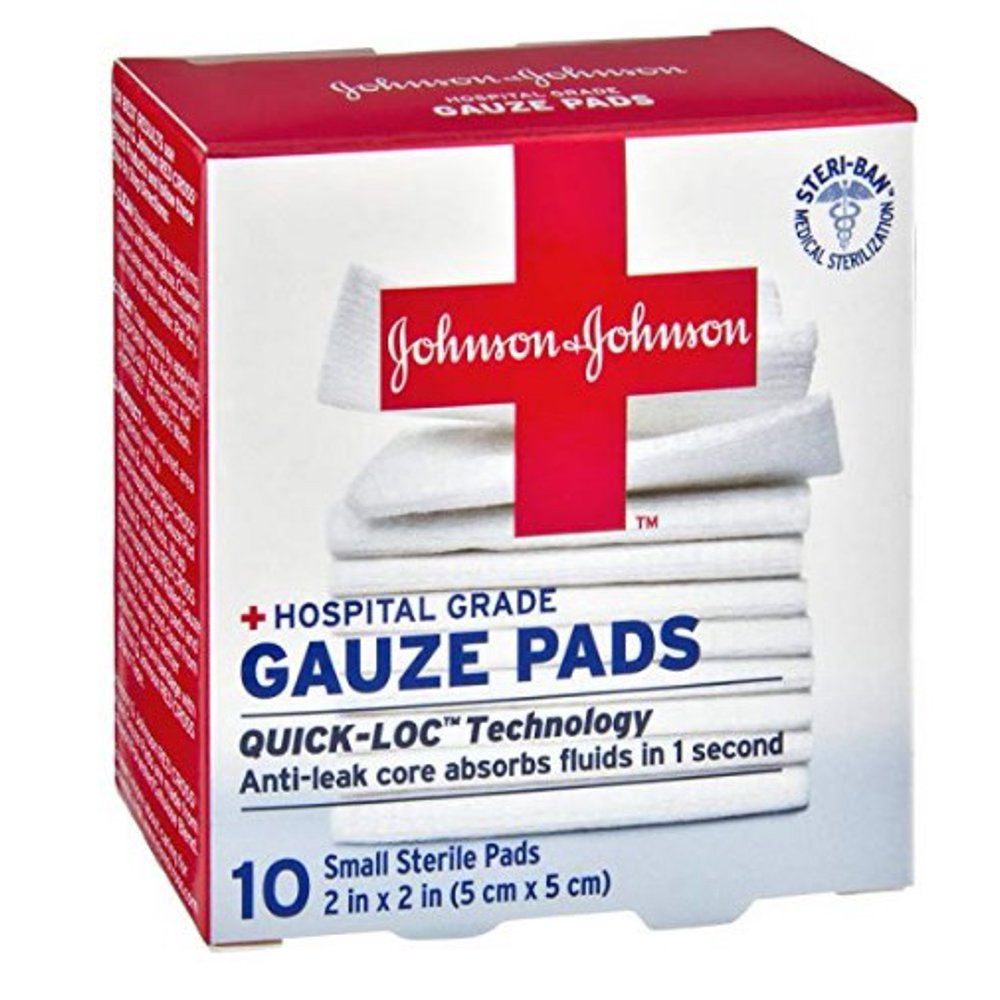Johnson & Johnson Hospital Grade 2X2 Gauze Pads , 10 CT (Pack of 6