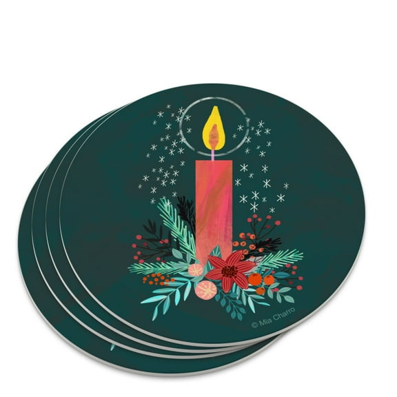 Christmas Candle Novelty Coaster Set