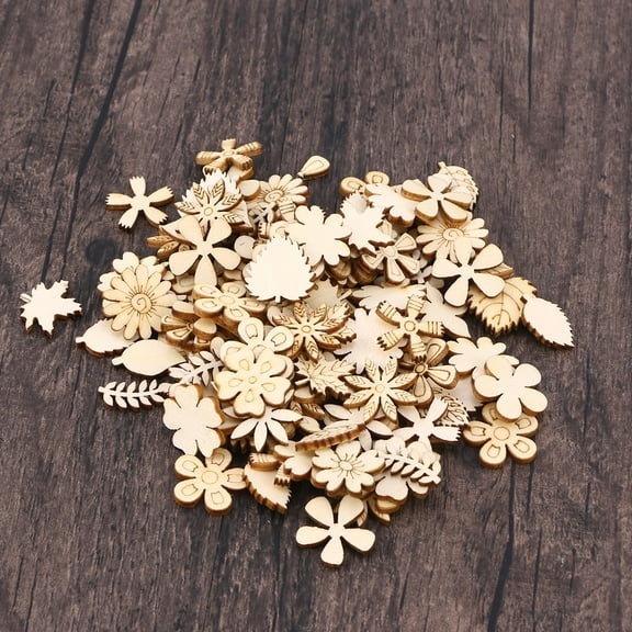 MUSEYA 50Pcs Wood Slices for Crafts DIY Wooden Discs Natural Beige for Embellishments Party Creative Gift