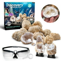 Discovery #Mindblown Geode Crystal Excavation Kit, 14-Piece Geology STEM Set for Children