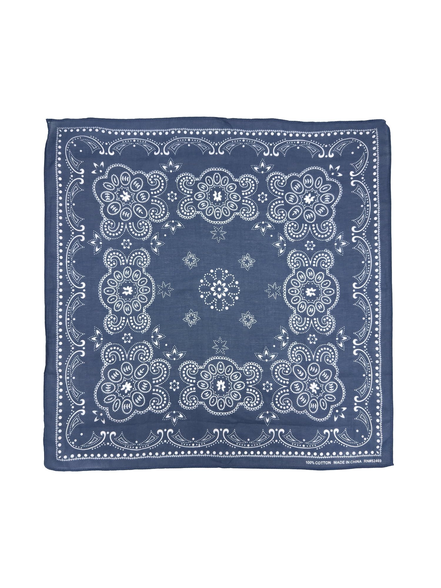 Time and Tru Women's Western Star Bandana, Insignia Blue, One Size Fits Most