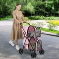 thumbnail image 2 of Gymax 4-in-1 Double Pet Stroller w/ Detachable Carrier Travel Carriage for Cats Pink, 2 of 8