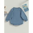 thumbnail image 4 of Cenuakty Baby Girls Boys Sweatshirts Rompers Solid Color Crew Neck Long Sleeve Toddler Jumpsuits Fall Clothes Infant Bodysuits, 4 of 8