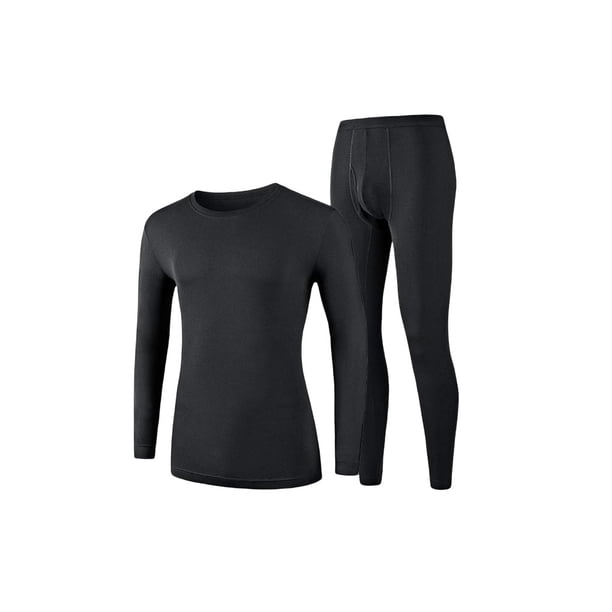 Guardurnaity Conjunto de ropa interior térmica de estilo informal para hombre de otoño, capa Base para hombre, Tops cálidos, Kit de pantalones, ropa de Ropa interior Negro SG Guardurnaity AP013784-02
