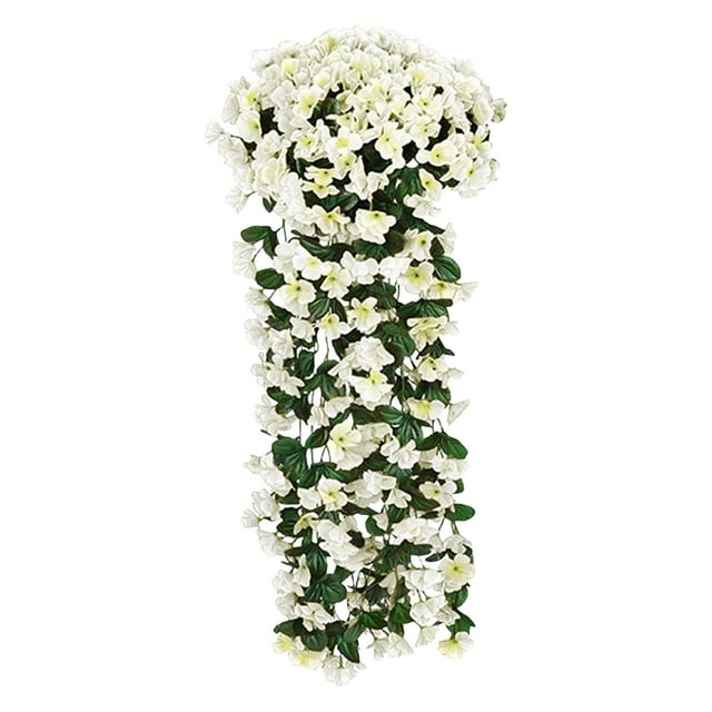Staron Faux Flowers for Outdoor, No Fade Violet Flower Fake Hanging Plants UV Resistant Artificial Outdoor Flowers for Front Door Porch Planter Patio Yard Garden