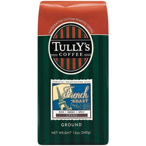tully's coffee french roast, ground , 12 ounce bags (pack of 3