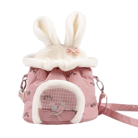 Hamster Breathable Practical Carry Pouch Carrier Bag Bonding Pouch with Shoulder Pink
