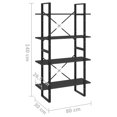 thumbnail image 5 of vidaXL 4-Tier Book Cabinet Grey 80x30x140 cm Engineered Wood, 5 of 5