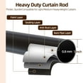 thumbnail image 5 of 1" Single Curtain Rod for Windows 72"-144",Heavy Duty and Adjustable Length Curtain Rod with Round Ball Finial Easy to Install,Bronze, 5 of 9